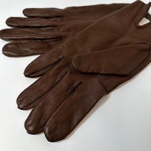 Vintage Leather Gloves Warm Brown Size 8 Soft Lined Made in Poland
